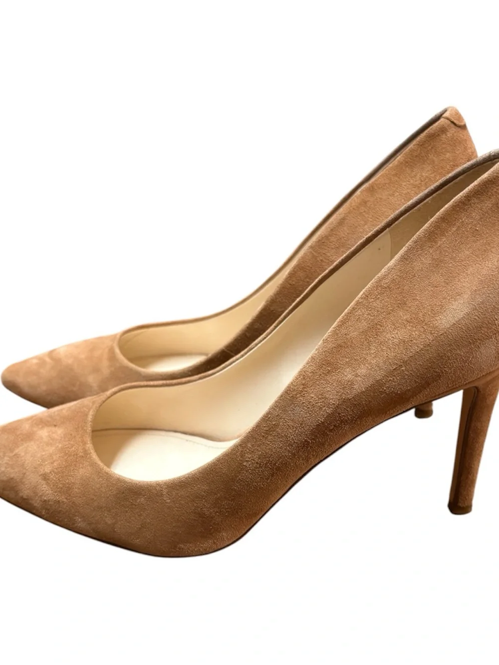 Nine West Ezra Tan Camel Suede Leather Pointed-Toe Stiletto Pump Size 10.5